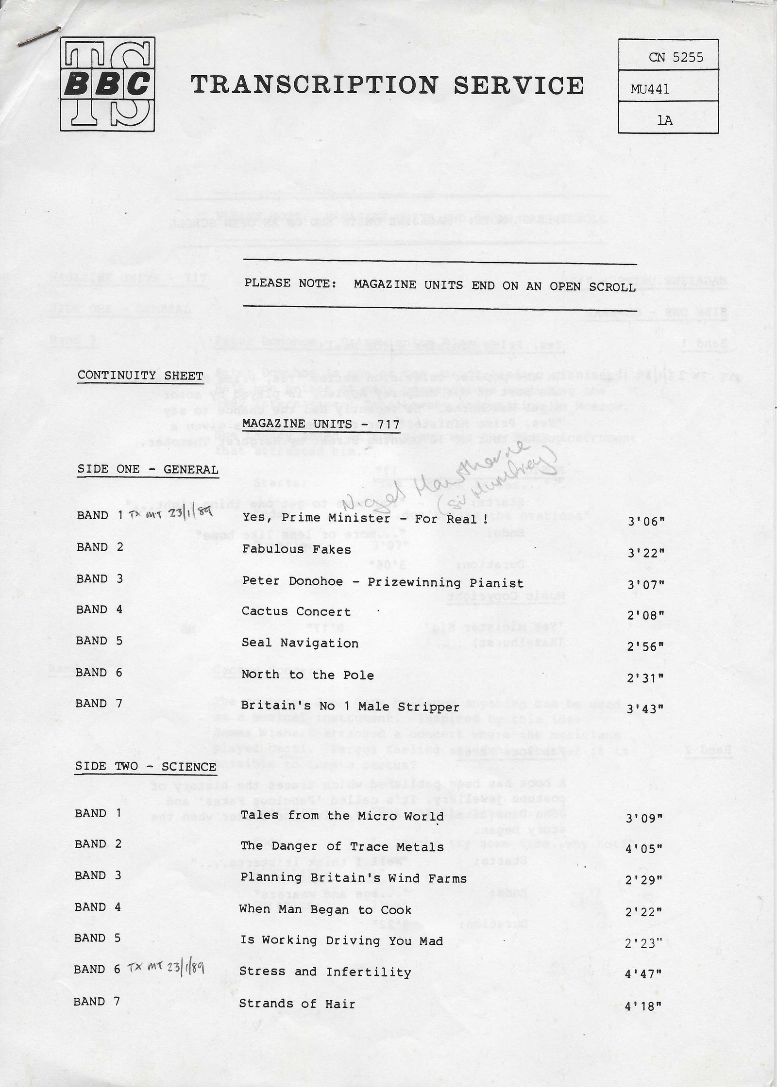 Inserts from CN 5255